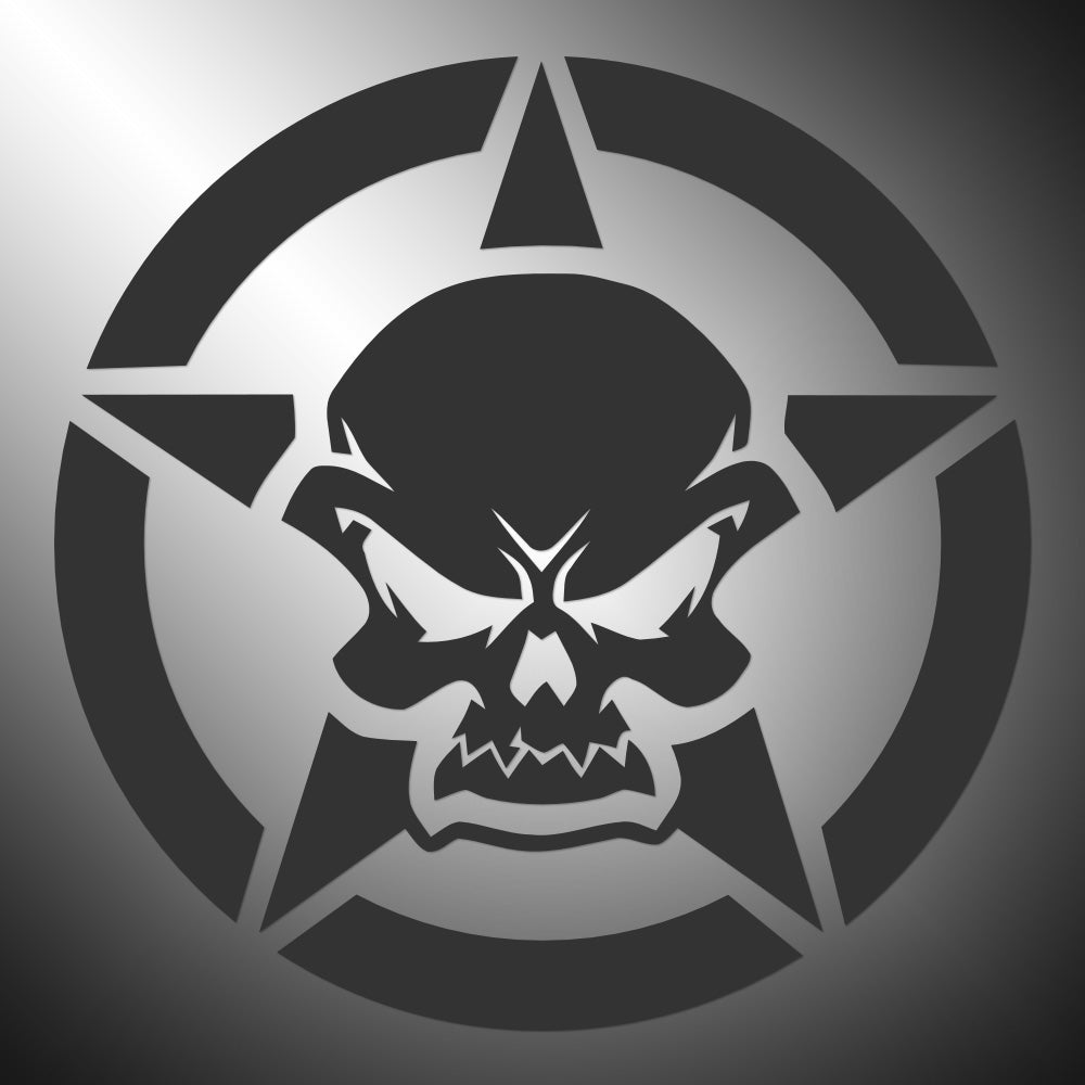 Skull Star Sticker Decals (not printed)