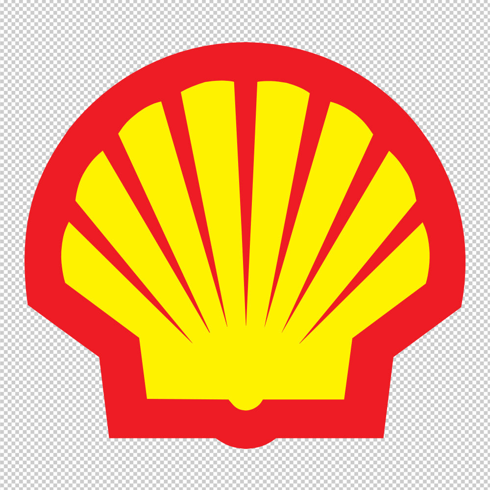 Shell Oil Sticker Decals die-cut (not printed) dual color