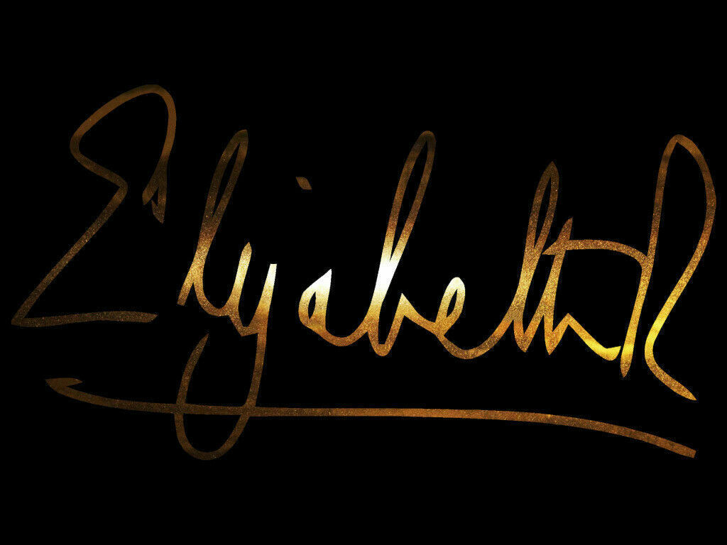 Queen Elizabeth II Signature Sticker Decals (not printed)
