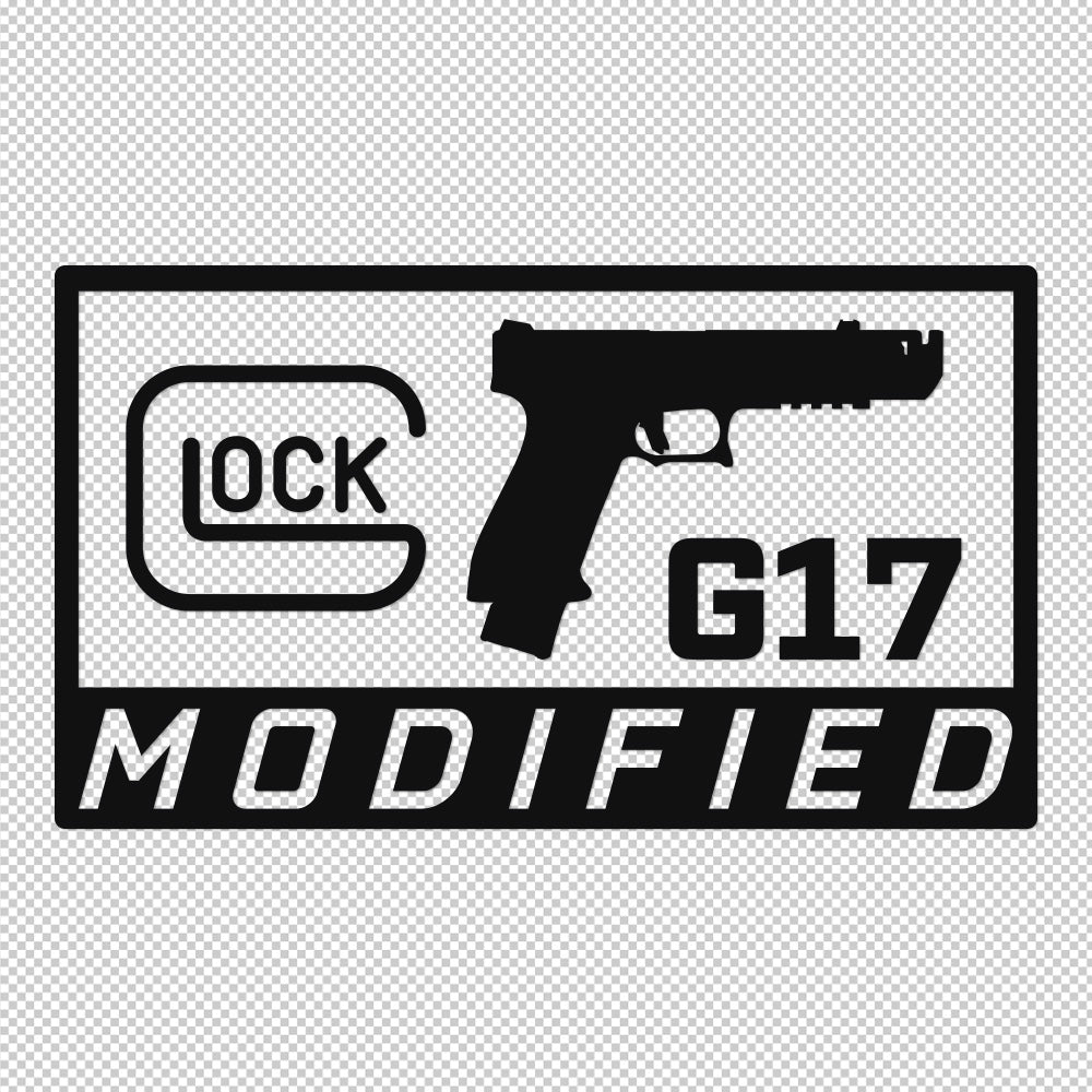 Glock 17 Modified Sticker Decals (die cut not printed)