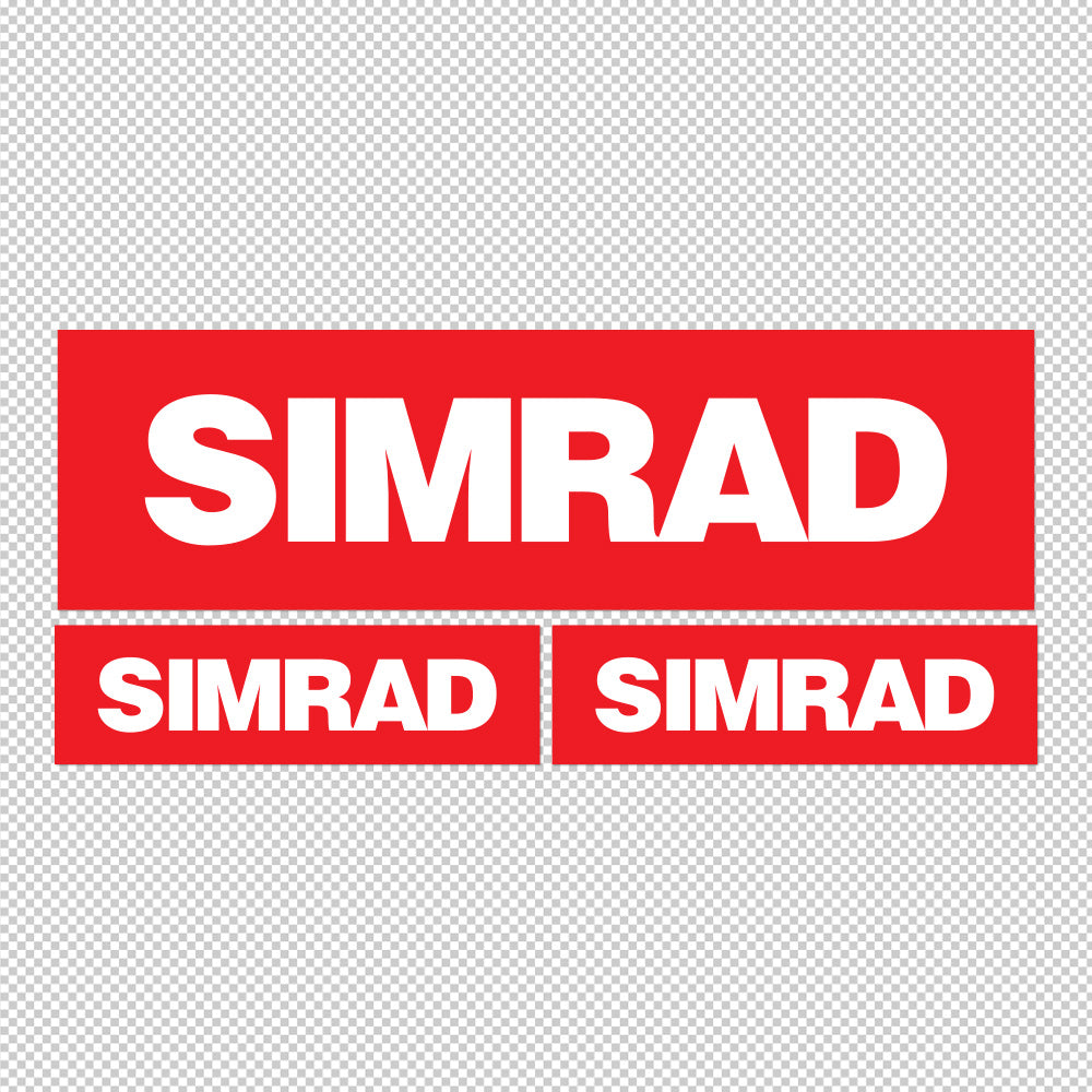 Simrad 3X Sticker Decals (not printed) dual colors die-cut