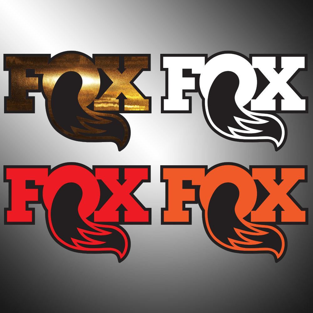 Fox Shocks 4x4 Stickers Decals (die cut not printed) dual colors