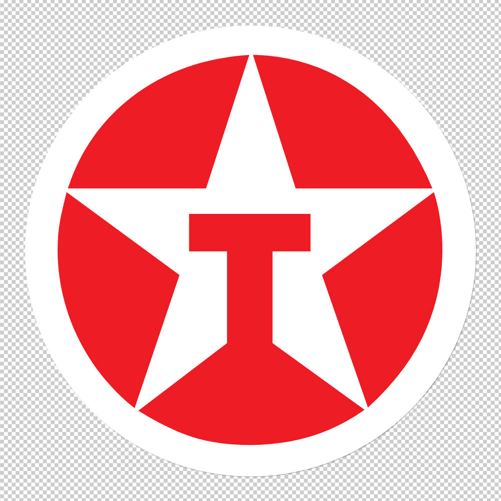 Texaco Sticker Decals die-cut (not printed) dual color