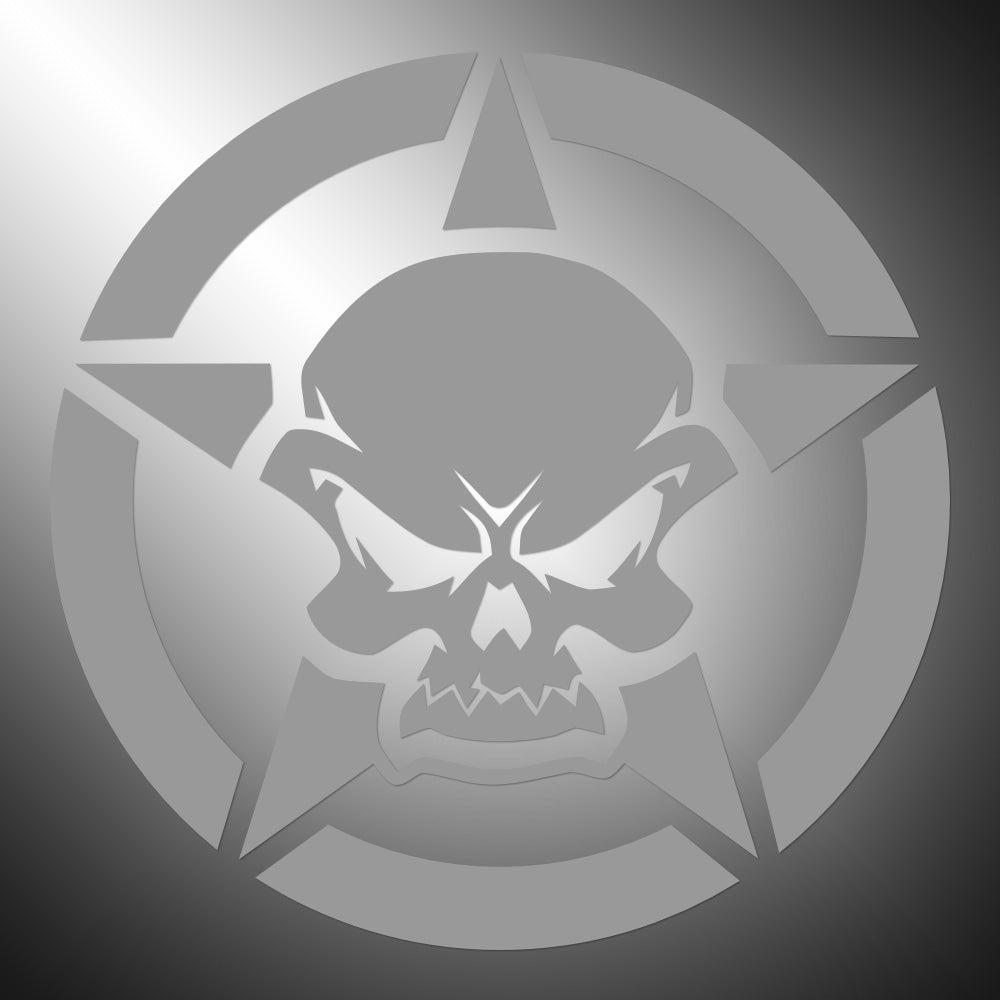 Skull Star Sticker Decals (not printed)