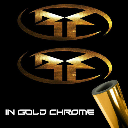 Rockford Fosgate RF Gold Chrome Sticker Decals (not printed)