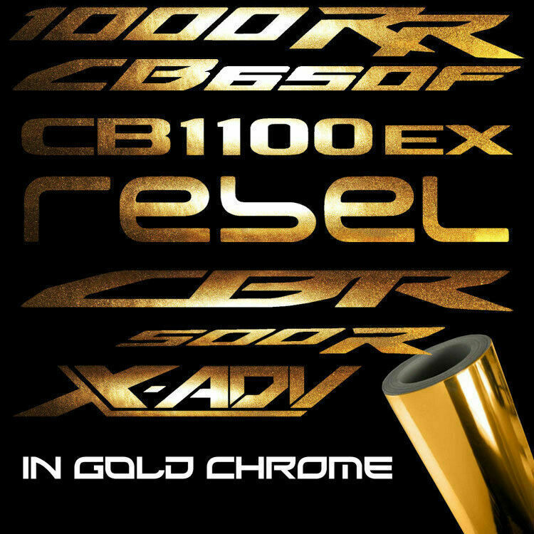 Honda Bikes Gold Chrome Sticker Decals (not printed)