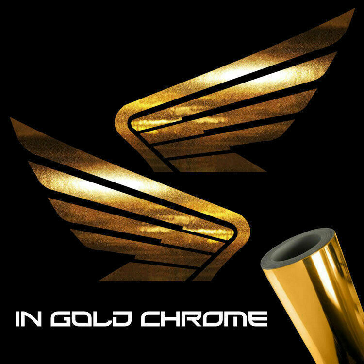 Honda Wing Gold Chrome Sticker Decals (not printed)
