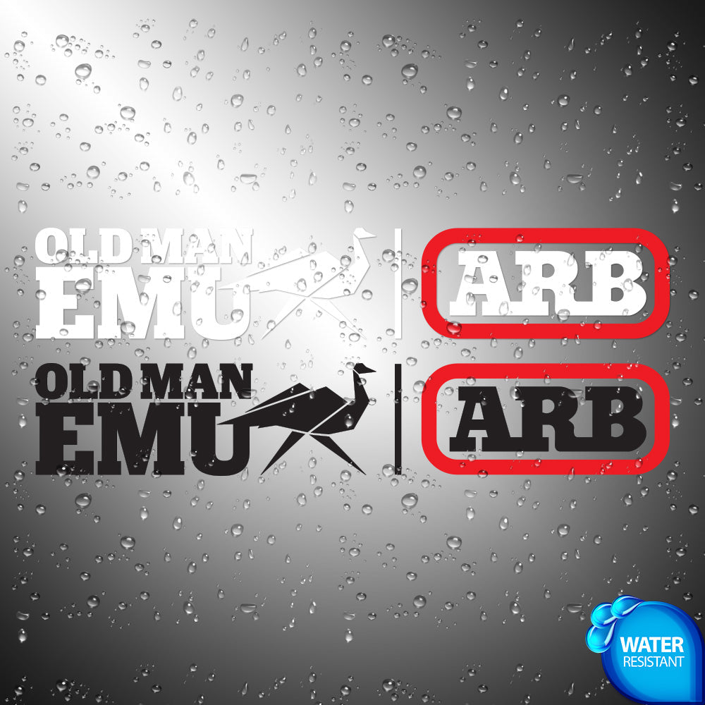 Old Man EMU ARB Sticker Decals (die cut not printed) dual colors