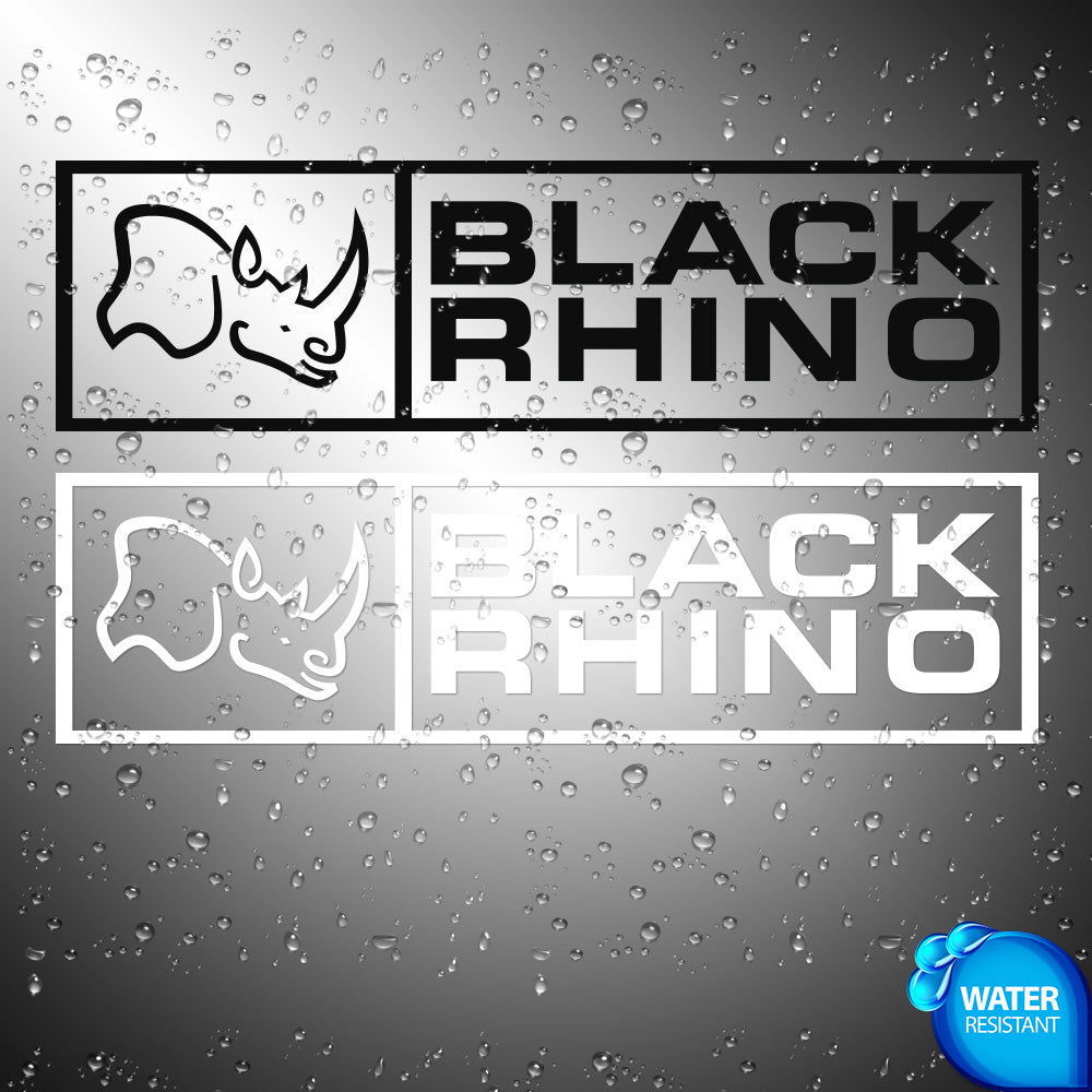 Black Rhino rectangle Sticker Decals (not printed)