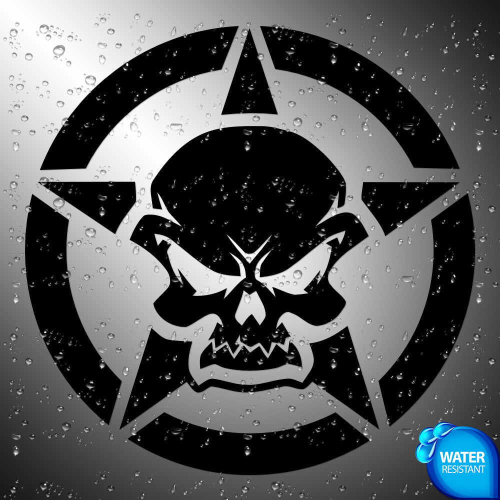 Skull Star Sticker Decals (not printed)