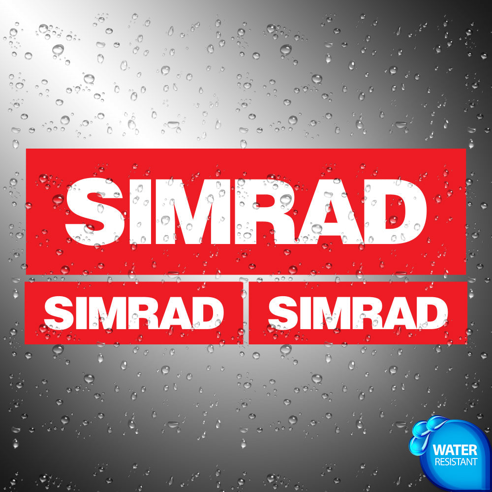 Simrad 3X Sticker Decals (not printed) dual colors die-cut
