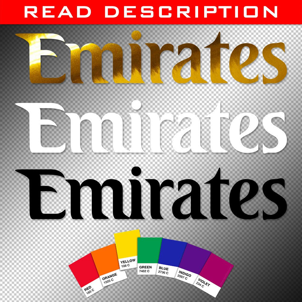Emirates Airlines Sticker Decals (die cut not printed)
