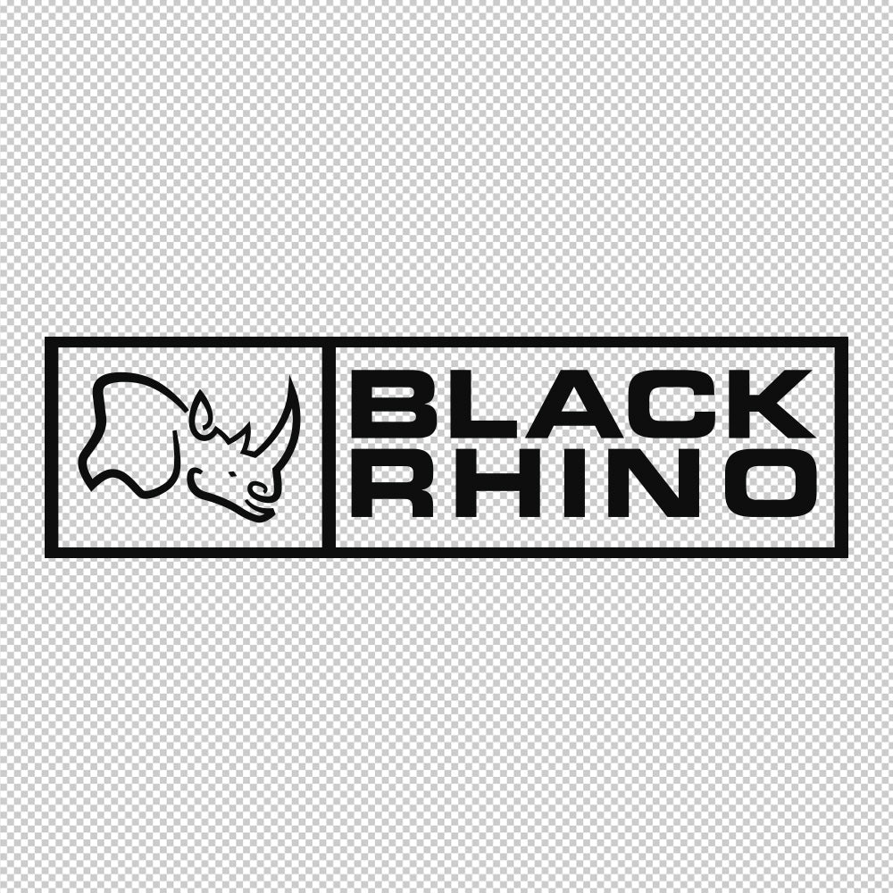 Black Rhino rectangle Sticker Decals (not printed)