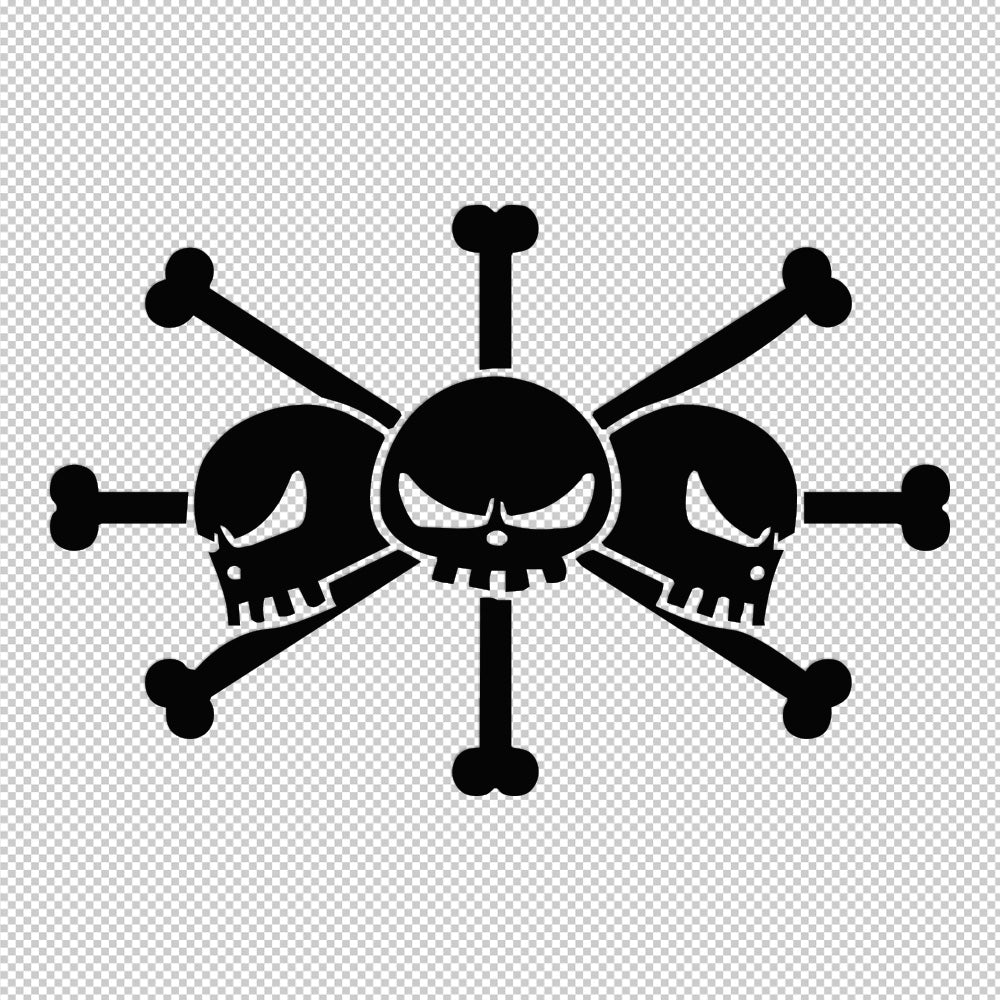 One Piece Skull Sticker Decals (not printed) Large