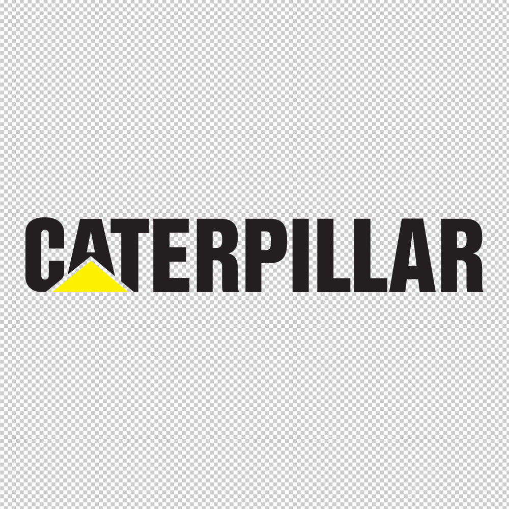 Caterpillar Sticker Decals (die cut not printed) dual colors