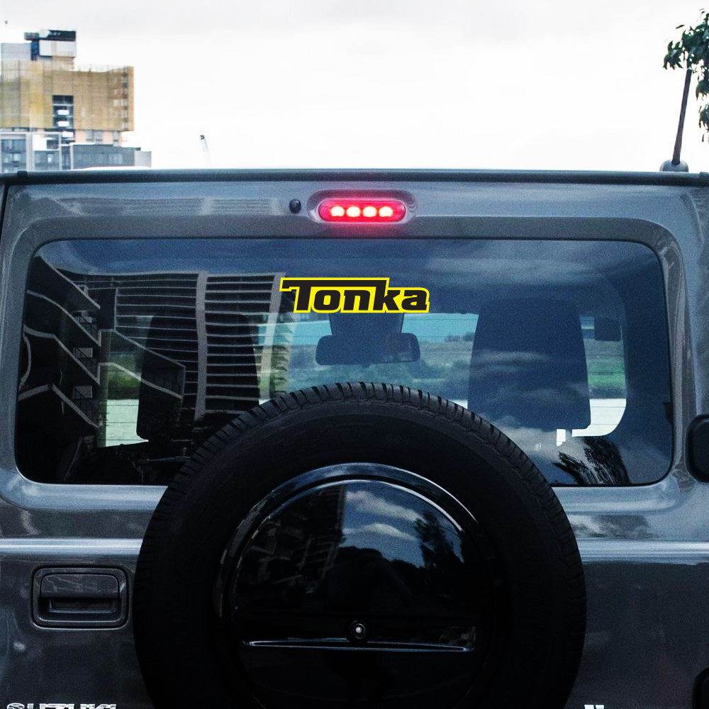 Tonka car windshield decals