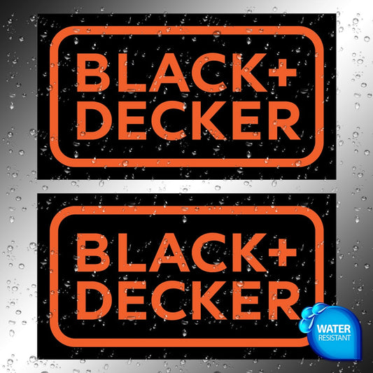 Black & Decker Sticker Decals (not printed) with black background