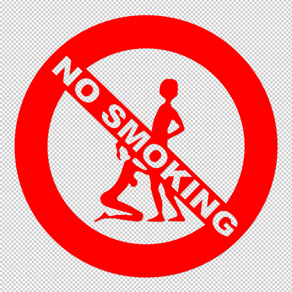 No Smoking Blowjob Sticker Decals (die cut not printed) Sign